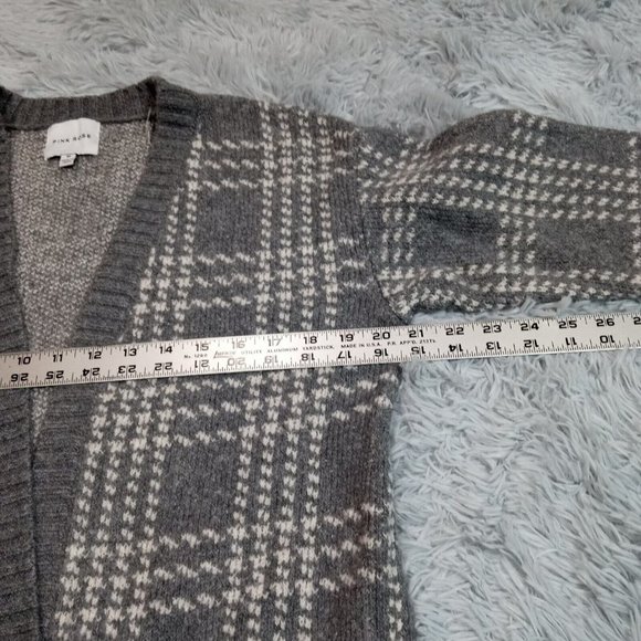 Pink Rose Womens Sweater Cardigan Gray Medium Open Front Pockets‎ Stretch - Picture 6 of 10